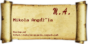 Mikola Angéla névjegykártya