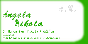 angela mikola business card